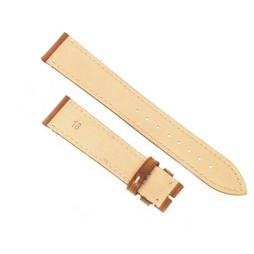 Cinturino Pelle Cuoio Greco Marrone Gold opaco 18/16 mm B37B classico cuciture chiare