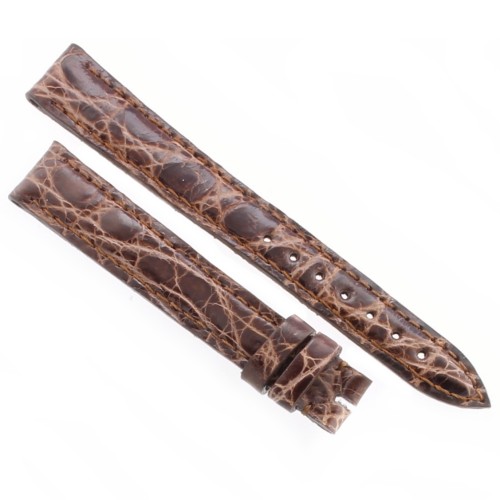Cinturino Coccodrillo Marrone Testa di Moro Lucido 14/12 mm B30B  forma classica