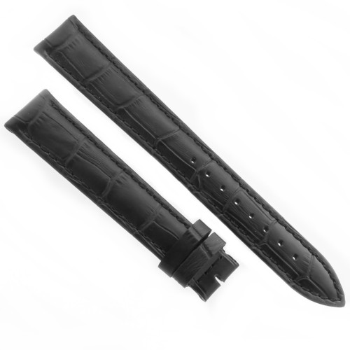 Cinturino XL Stampa Alligatore Nero Opaco 18/16 mm classico