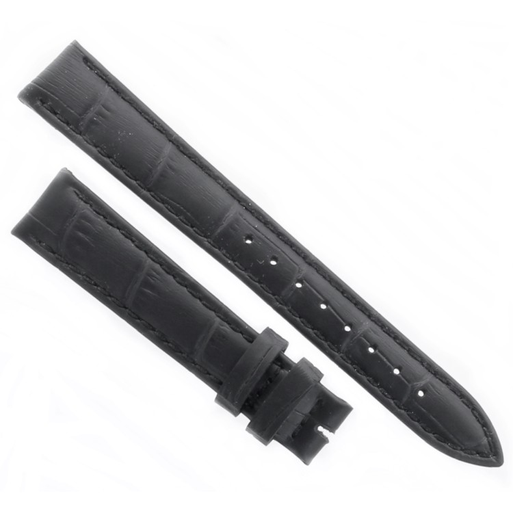 Cinturino Sartoriale Stampa Alligatore Nero Opaco 21/18 mm