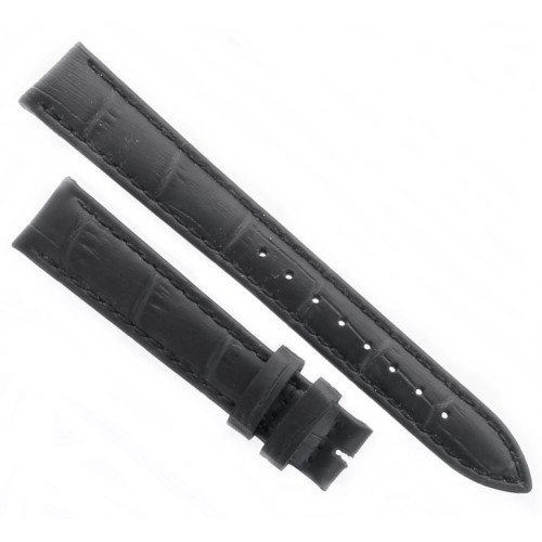 Cinturino Sartoriale Stampa Alligatore Nero Opaco 21/18 mm