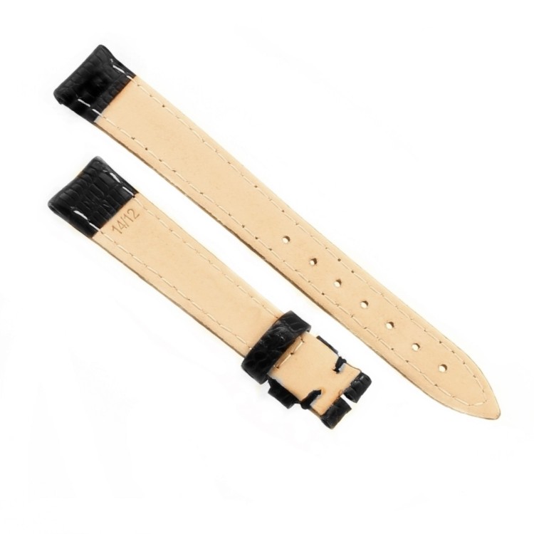 Cinturino Lucertola Nero Semilucido 14/12 B30B forma classica