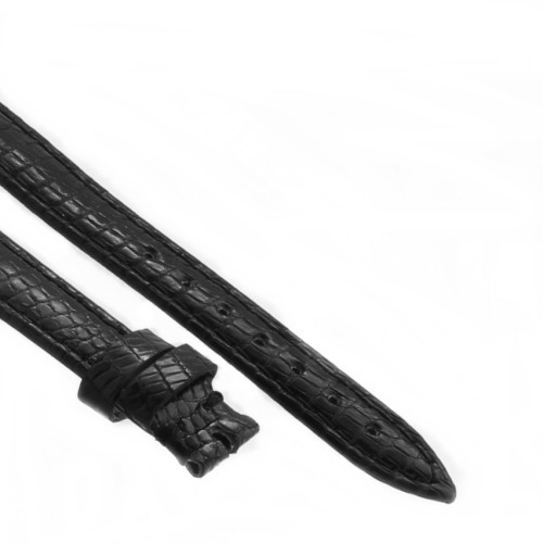 Cinturino Lucertola Nero Semilucido 14/12 B30B forma classica