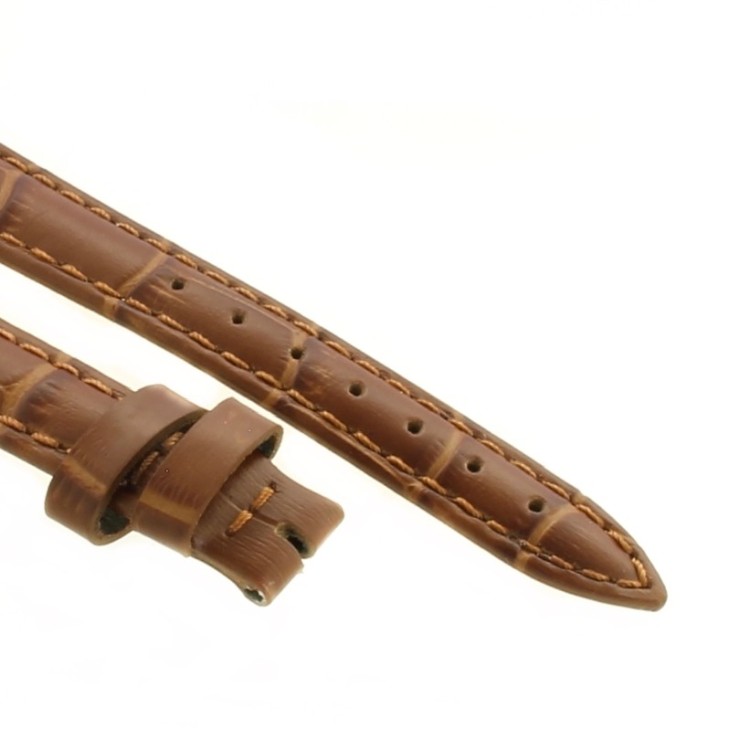 Cinturino Stampa Alligatore Marrone Gold Opaco 14/12 mm B38B classico