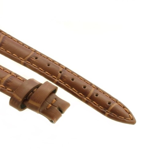 Cinturino Stampa Alligatore Marrone Gold Opaco 14/12 mm B38B classico