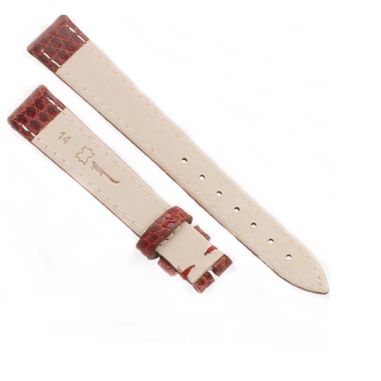 Cinturino Lucertola Bordeaux Semilucido 14/12 Piatto B30B forma classica