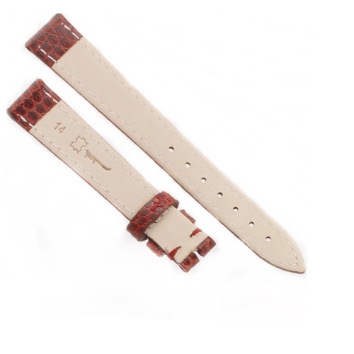 Cinturino Lucertola Bordeaux Semilucido 14/12 Piatto B30B forma classica