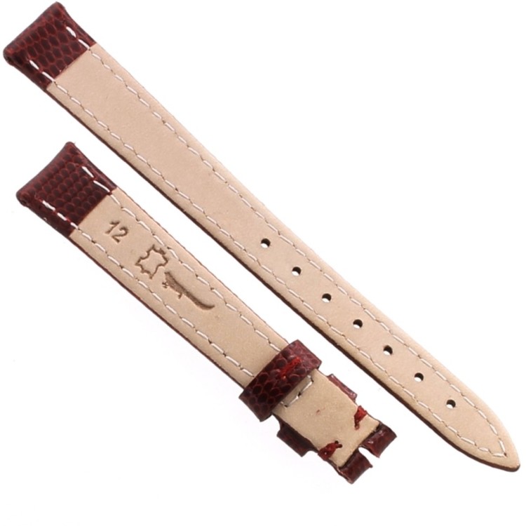 Cinturino Lucertola Bordeaux Semilucido 12/10 Piatto B30B forma classica