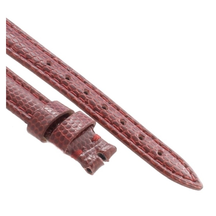Cinturino Lucertola Bordeaux Semilucido 12/10 Piatto B30B forma classica