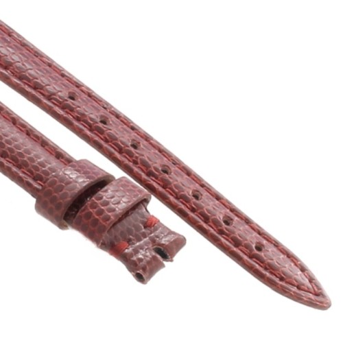 Cinturino Lucertola Bordeaux Semilucido 12/10 Piatto B30B forma classica