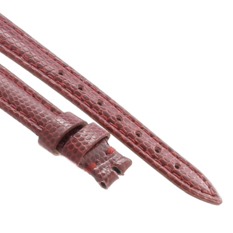 Cinturino Lucertola Bordeaux Semilucido 12/10 Piatto B30B forma classica