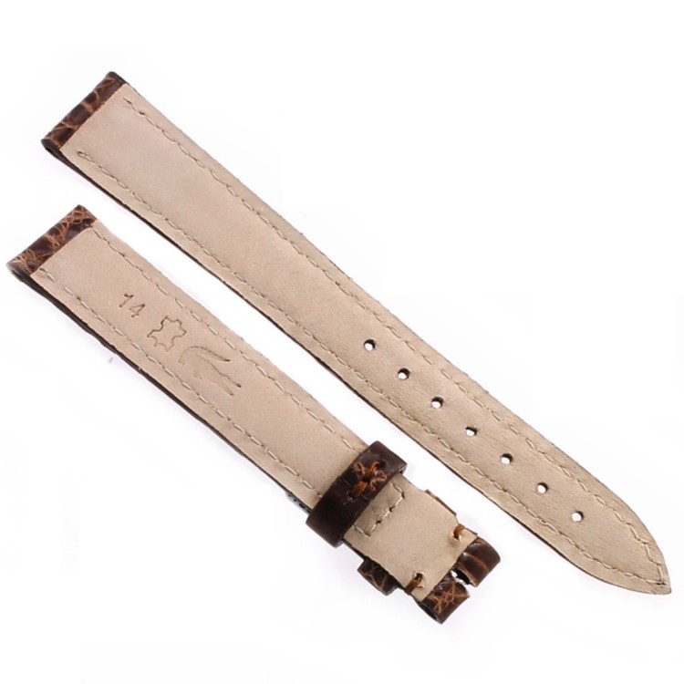 Cinturino Coccodrillo Marrone Testa di Moro Lucido 14/12 mm B30B  forma classica