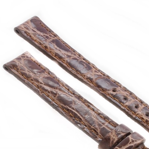 Cinturino Coccodrillo Marrone Testa di Moro Lucido 14/12 mm B30B  forma classica
