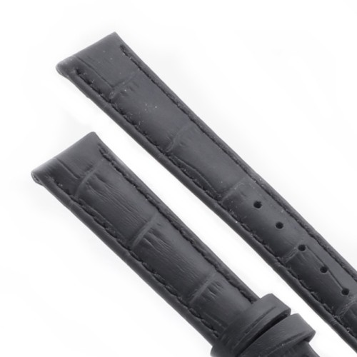 Cinturino Sartoriale Stampa Alligatore Nero Opaco 21/18 mm