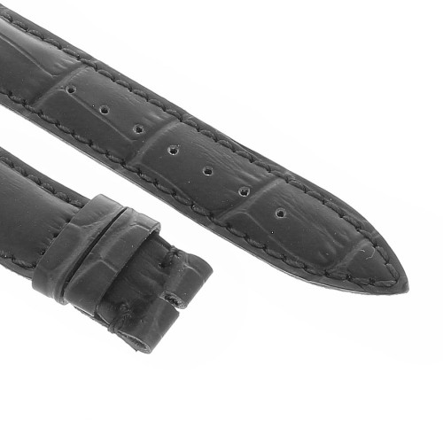 Cinturino Sartoriale Stampa Alligatore Nero Opaco 20/16 mm B45N.