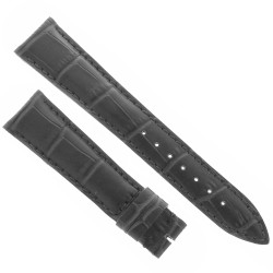 Cinturino Sartoriale Stampa Alligatore Nero Opaco 20/16 mm B45N.