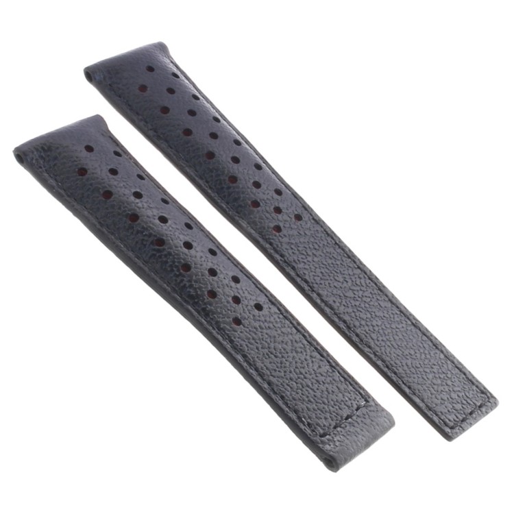 Tag Heuer Cinturino Monaco FC6338 Pelle Nera Forata 22/18 mm interno rosso WW2119