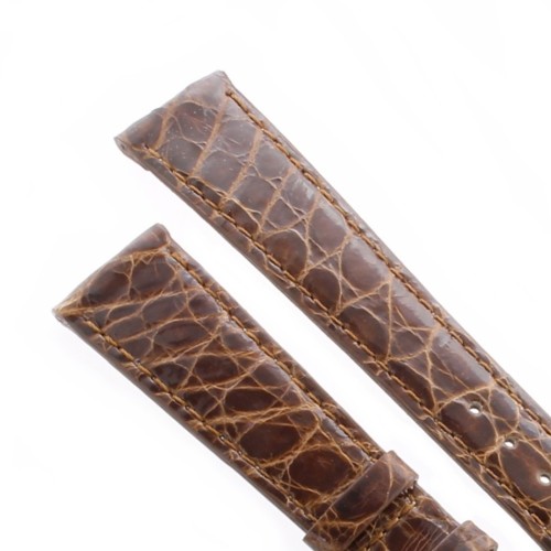 Cinturino Coccodrillo Marrone Testa di Moro Lucido 18/14 mm B25B  forma classica