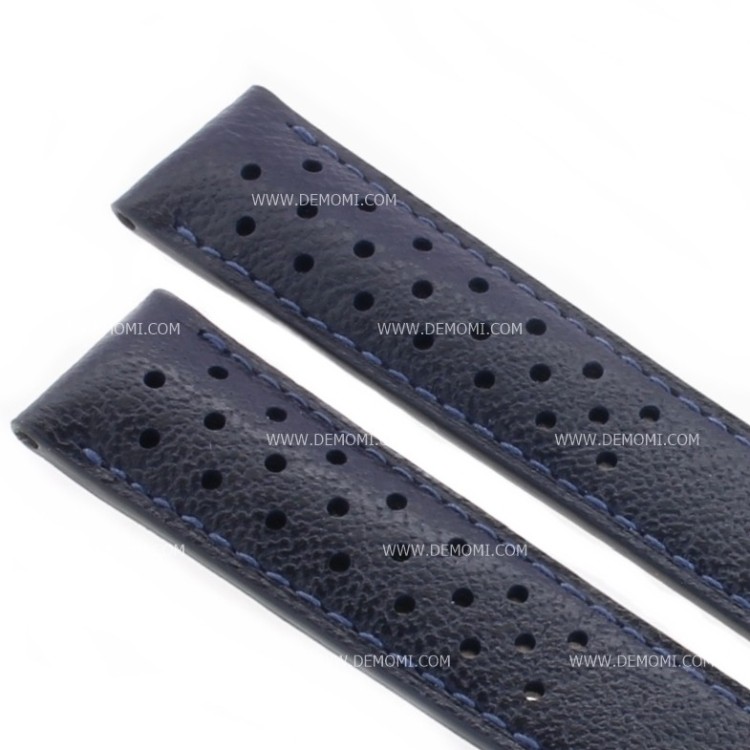 Tag Heuer Cinturino Carrera Pelle Blu martellata, con fori FC6335 20/18 mm CV5111