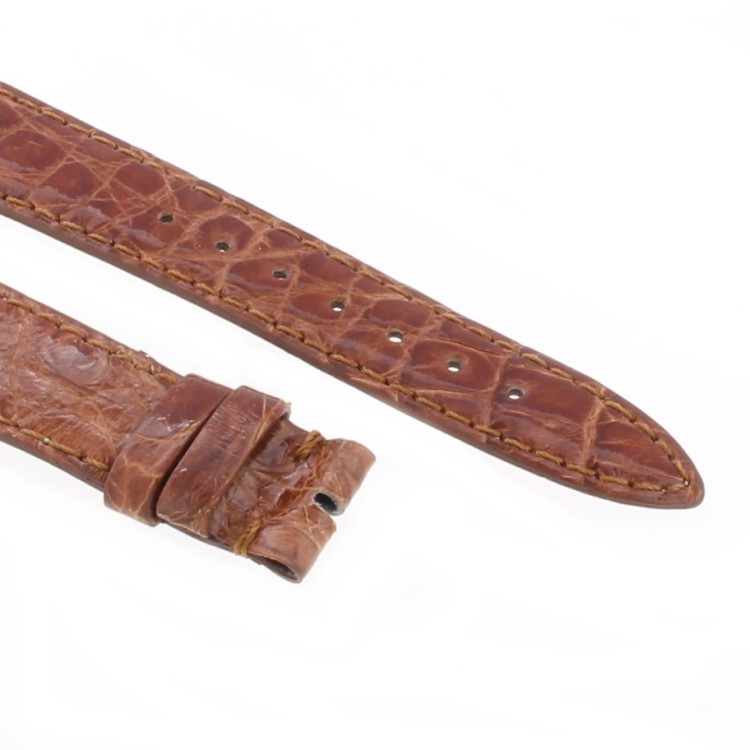 Cinturino Coccodrillo Marrone Gold Lucido 18/14 B30B  forma classica