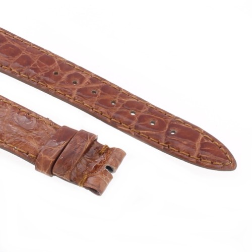 Cinturino Coccodrillo Marrone Gold Lucido 18/14 B30B  forma classica