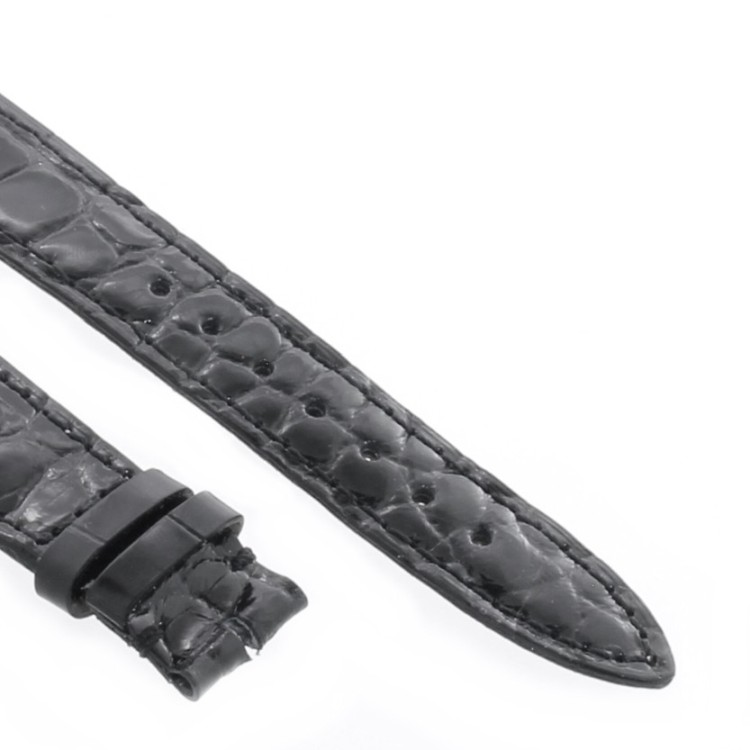 Cinturino Alligatore Nero Lucido 20/14 B30B forma classica
