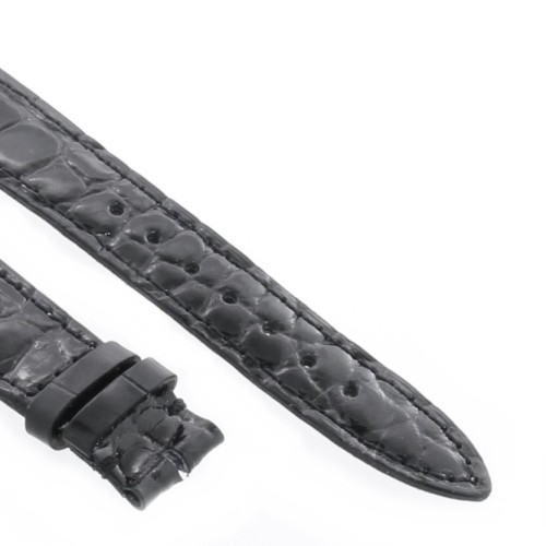 Cinturino Alligatore Nero Lucido 20/14 B30B forma classica