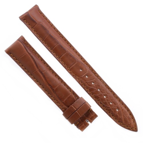 Cinturino Sartoriale Alligatore Marrone Gold opaco 17/16 mm B45B classico.