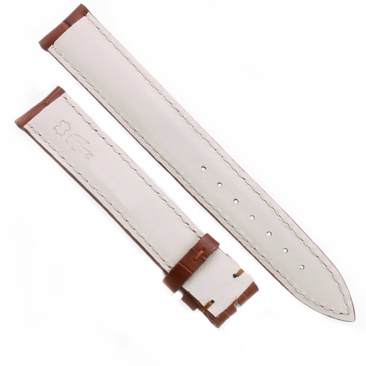 Cinturino Sartoriale Alligatore Marrone Gold opaco 17/16 mm B45B classico.