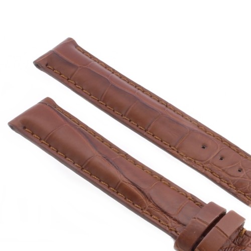 Cinturino Sartoriale Alligatore Marrone Gold opaco 17/16 mm B45B classico.