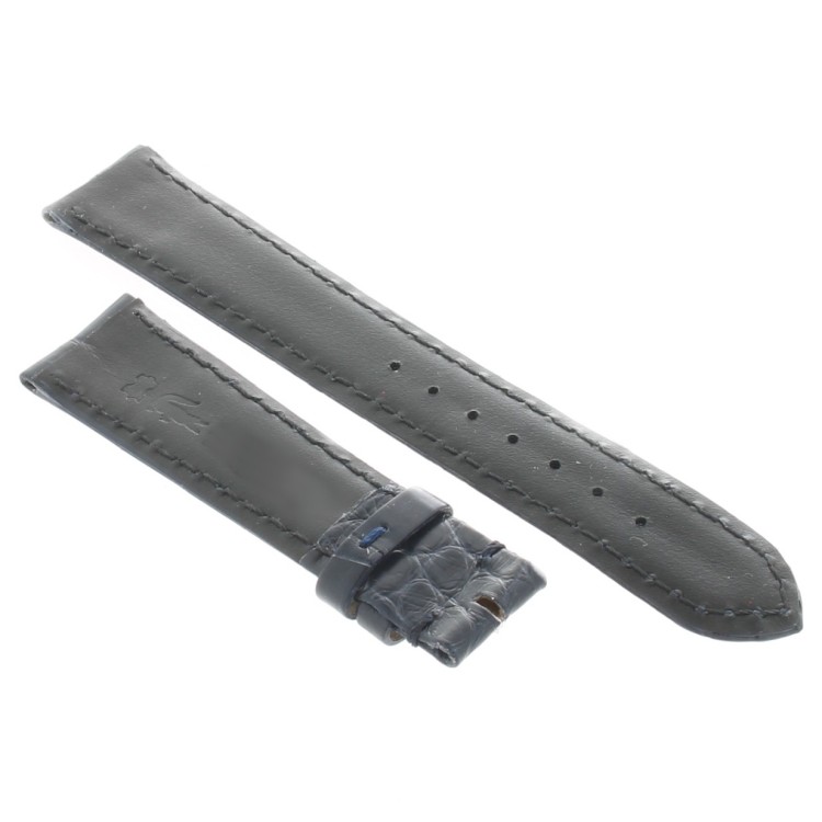 Cinturino Sartoriale Alligatore Blu Opaco 19/16 mm B45N classico.