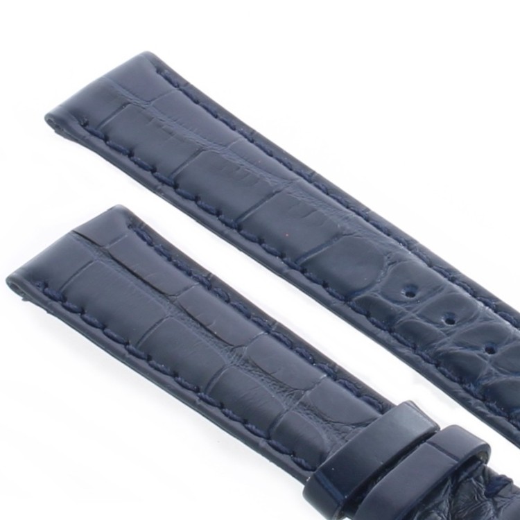 Cinturino Sartoriale Alligatore Blu Opaco 19/16 mm B45N classico.
