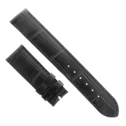 Cinturino Sartoriale Stampa Alligatore Nero Opaco 17/16 mm B40B corto