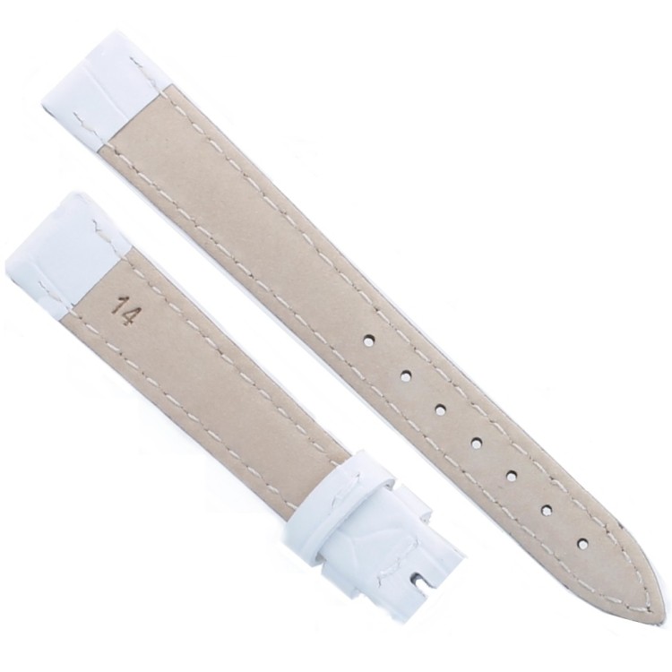 Cinturino Stampa Alligatore Bianco opaco 14/12 mm B37B classico