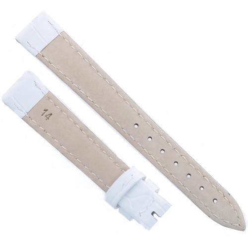 Cinturino Stampa Alligatore Bianco opaco 14/12 mm B37B classico