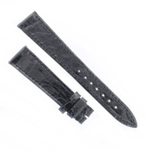 Cinturino Coccodrillo Nero Lucido 18/14 mm B25B  forma classica