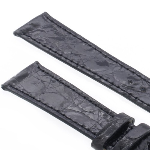 Cinturino Coccodrillo Nero Lucido 18/14 mm B25B  forma classica