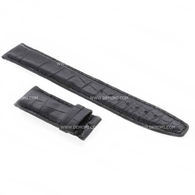 Cinturino IWC Portoghese Aftermarket Compatibile Alligatore Nero 20/18 mm deployante 53/135
