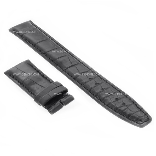 Cinturino IWC Portoghese Aftermarket Compatibile Alligatore Nero 20/18 mm deployante 53/135