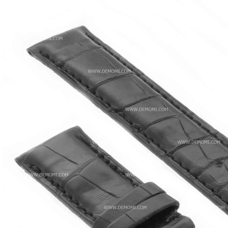 Cinturino IWC Portoghese Aftermarket Compatibile Alligatore Nero 20/18 mm deployante 53/135