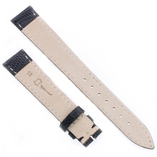 Cinturino Lucertola Nero Semilucido 16/14 Piatto B30B forma classica