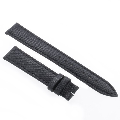Cinturino Lucertola Nero Semilucido 16/14 Piatto B30B forma classica