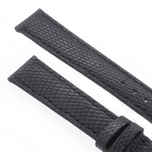 Cinturino Lucertola Nero Semilucido 16/14 Piatto B30B forma classica