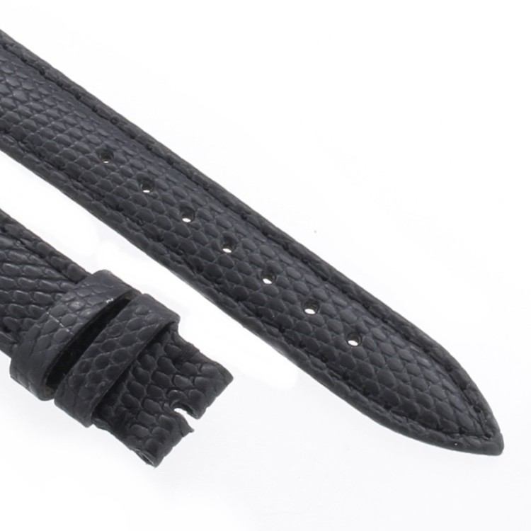 Cinturino Lucertola Nero Semilucido 16/14 Piatto B30B forma classica