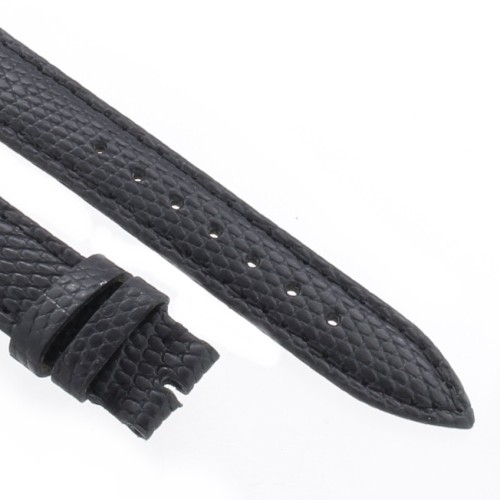 Cinturino Lucertola Nero Semilucido 16/14 Piatto B30B forma classica