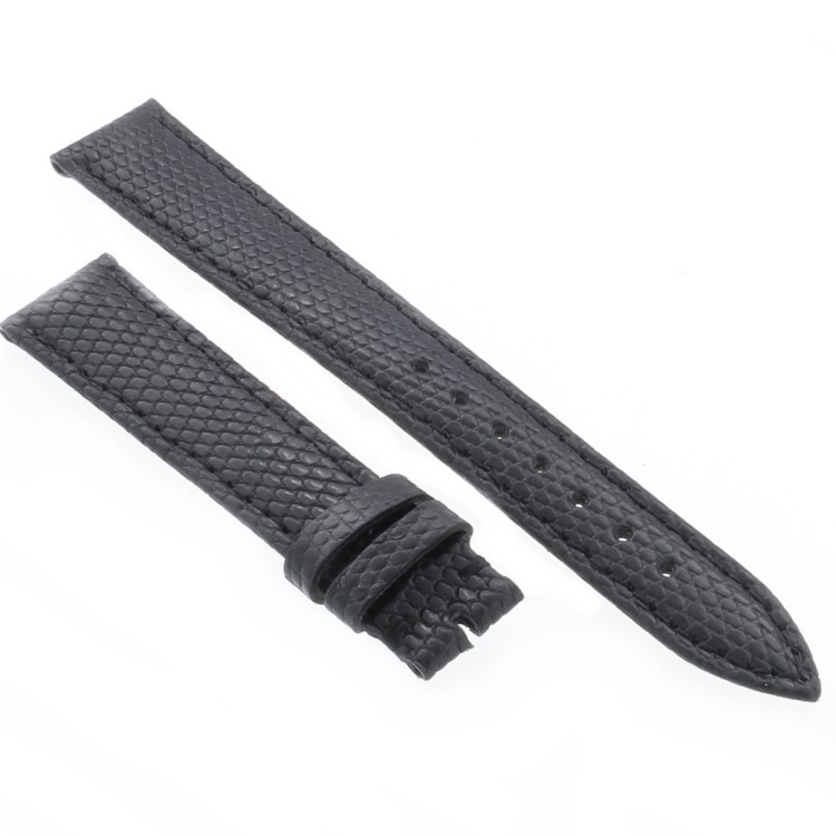 Cinturino Lucertola Nero Semilucido 16/14 Piatto B30B forma classica
