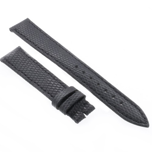 Cinturino Lucertola Nero Semilucido 16/14 Piatto B30B forma classica