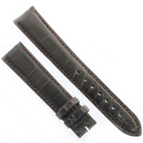 Cinturino Sartoriale Alligatore Marrone Scuro opaco 19/16 mm B50B classico.