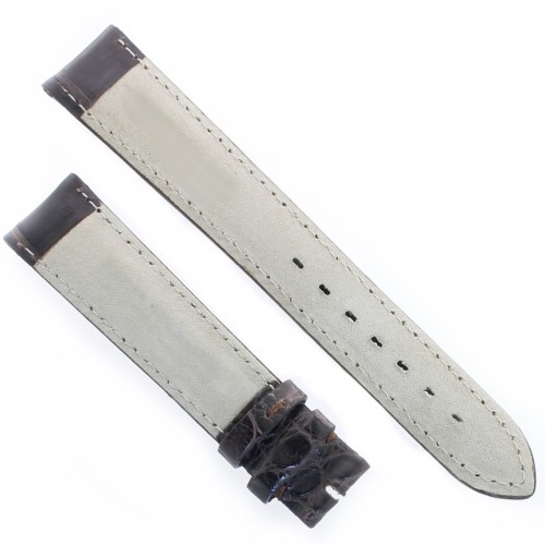Cinturino Sartoriale Alligatore Marrone Scuro opaco 19/16 mm B50B classico.