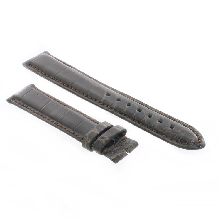 Cinturino Sartoriale Alligatore Marrone Scuro opaco 19/16 mm B50B classico.